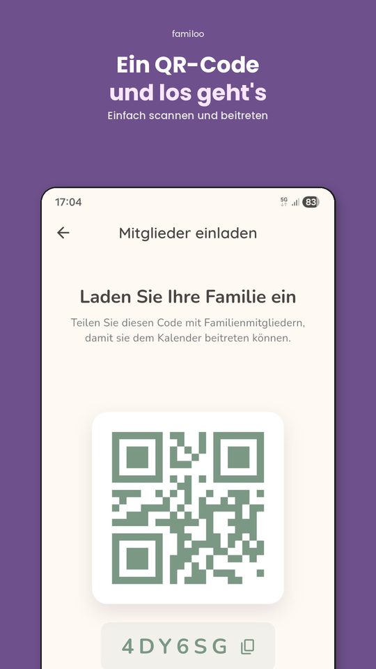 Familie per QR-Code beitreten - Ohne Registrierung