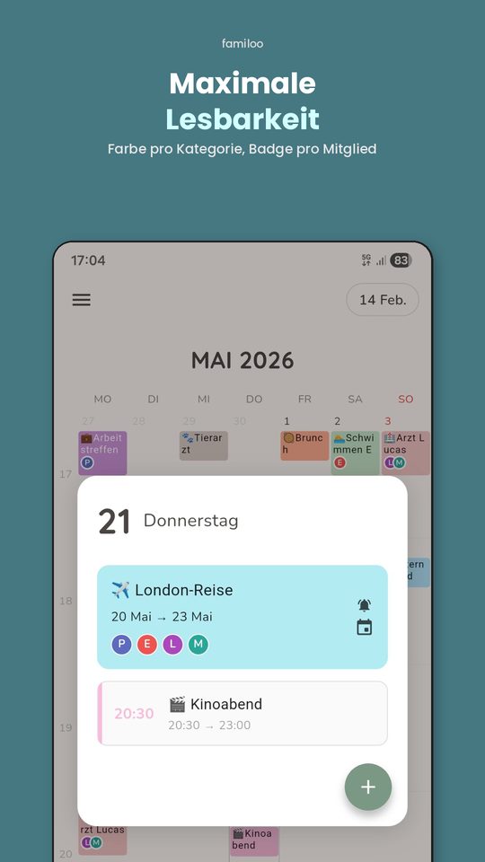 Familienmitglieder in Familoo verwalten