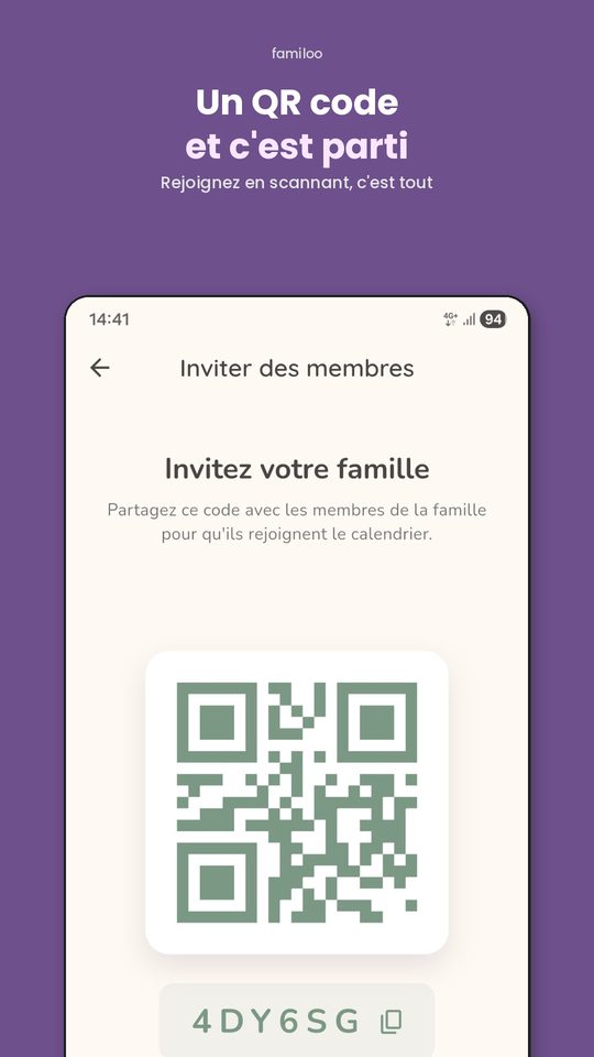 Rejoindre la famille via QR code - Sans inscription