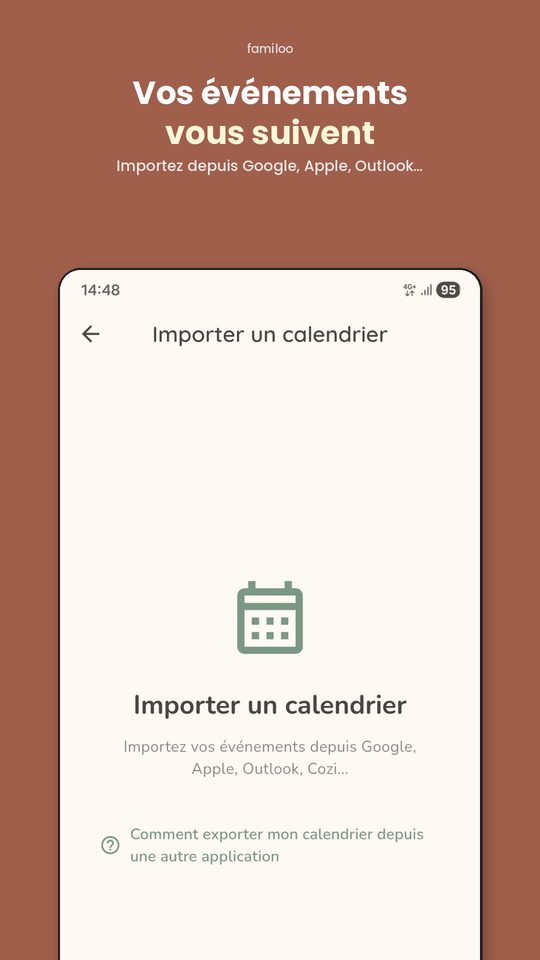 Import de calendrier ICS Google Calendar vers Familoo