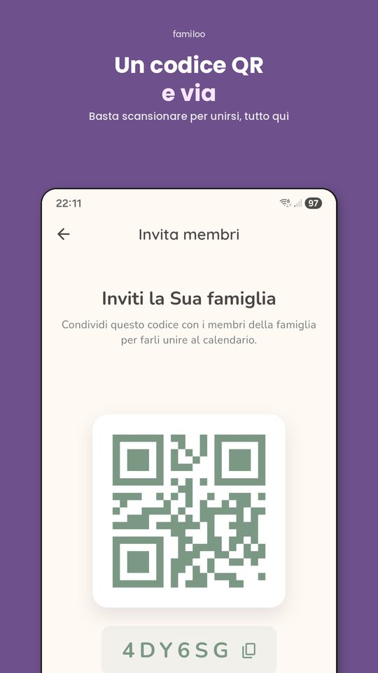 Unirsi alla famiglia tramite QR code - Senza registrazione