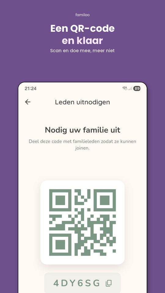 Familie toevoegen via QR-code - Geen registratie vereist