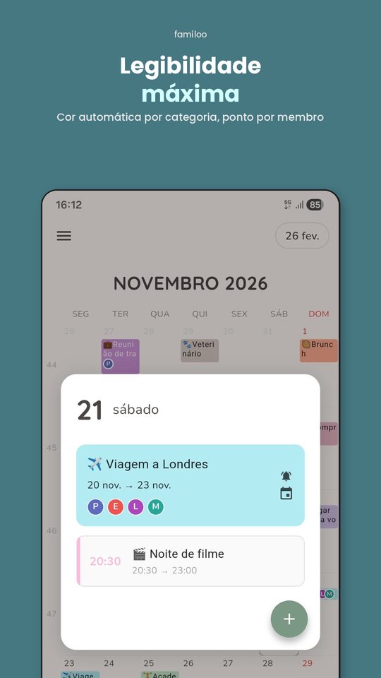 Gerenciamento de membros da família no Familoo
